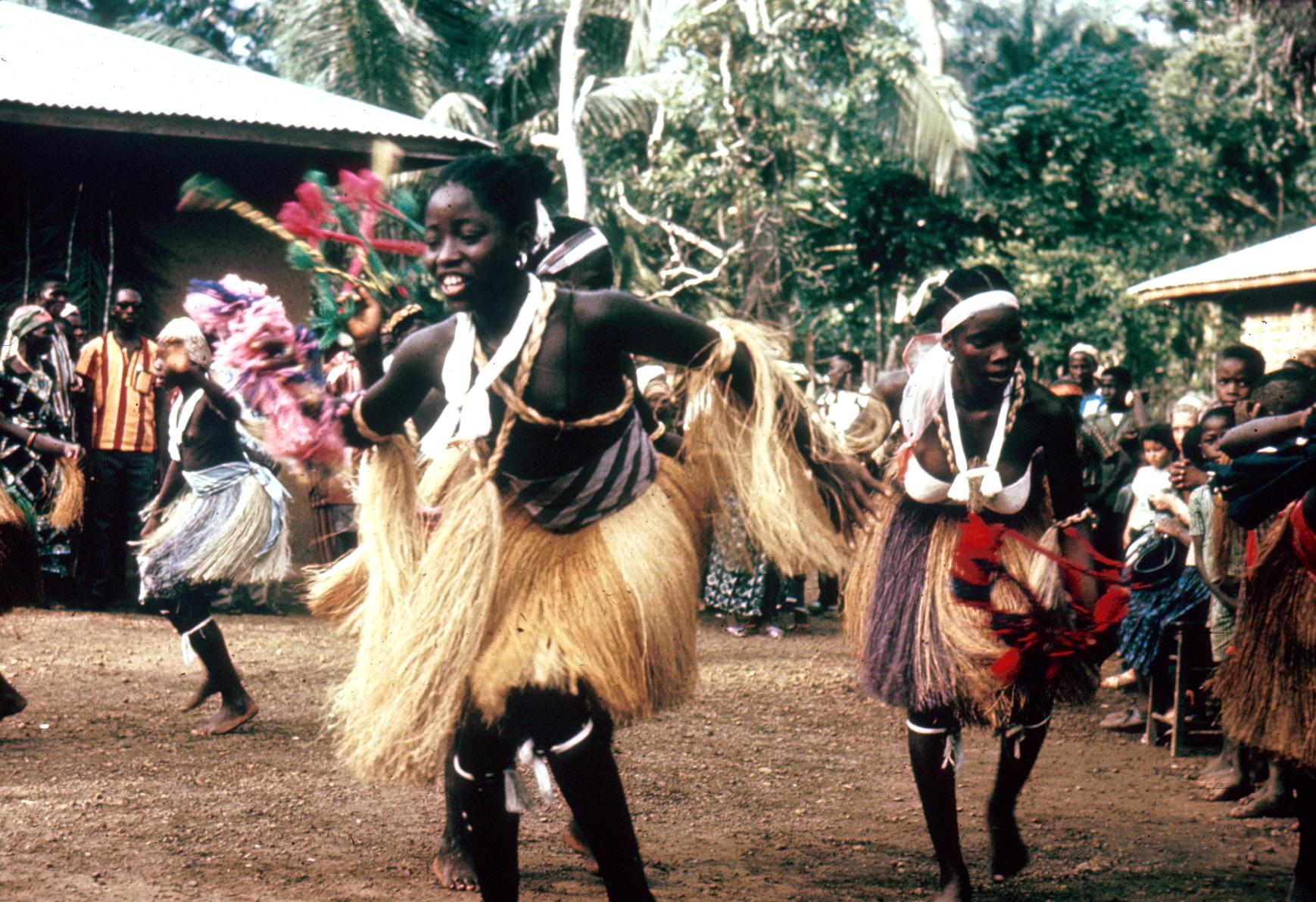 Dancing at Graduation of Girls in Sande Society