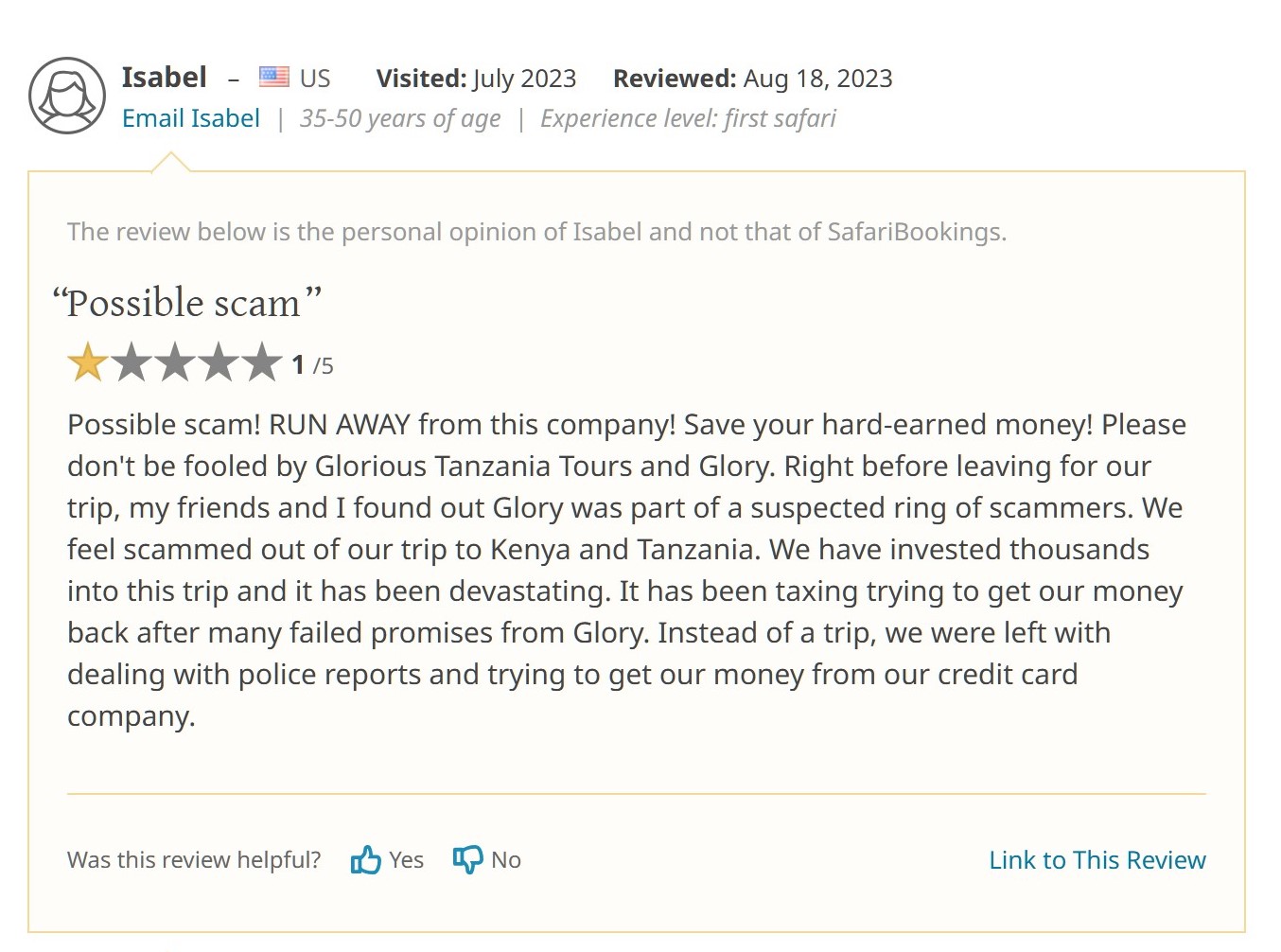Safari went wrong review